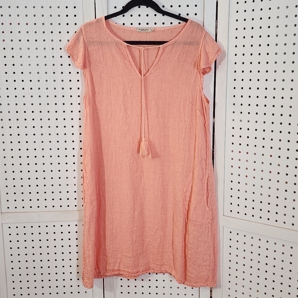 Valentina Naldi Shift Dress Size Large Linen Italian Made